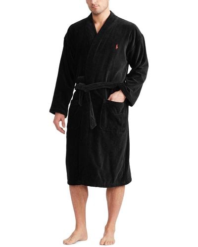 Polo Ralph Lauren Terry Velour Kimono Robe - Black