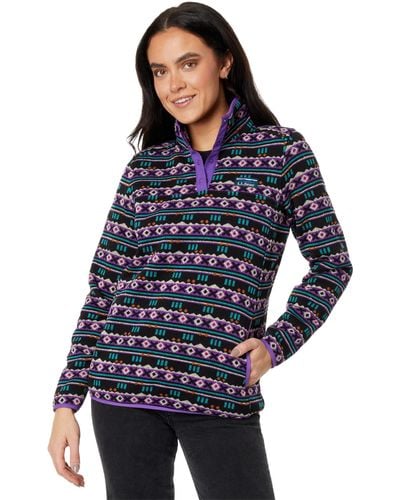 L.L. Bean Sweater Fleece Pullover Print - Blue