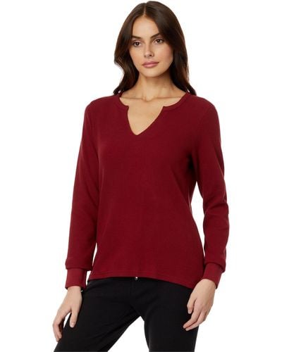 Pact Thermal Waffle Henley - Red