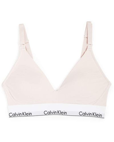 Calvin Klein Modern Cotton Lightly Lined Triangle Nursing Bra - White