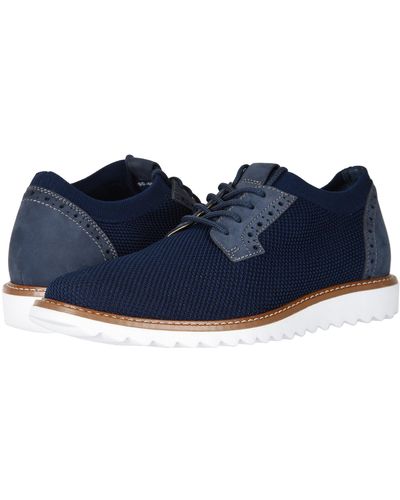 Dockers Einstein Knit/leather Smart Series Dress Casual Oxford With Neverwet (black Knit/nubuck) Men's Lace Up Casual Shoes - Blue