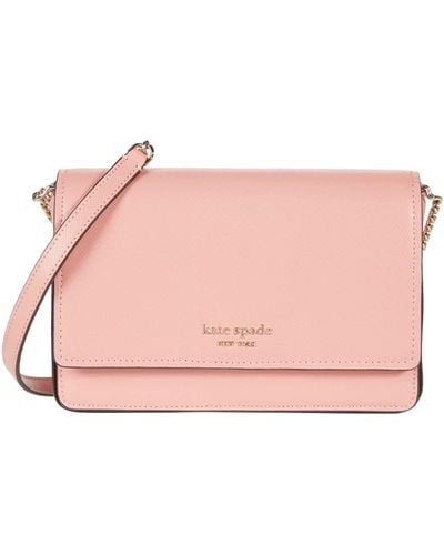 Kate Spade Spencer Saffiano Leather Flap Chain Wallet - Pink