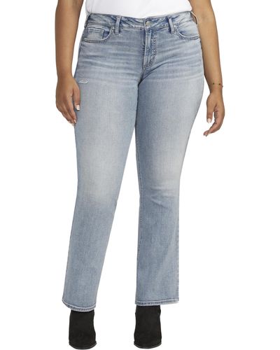Silver Jeans Co. Plus Size Britt Low Rise Slim Bootcut Jeans W90601scv211 - Blue