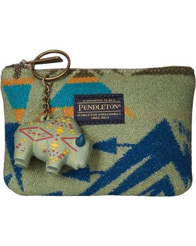 Pendleton Zip Pouch With Keychain - Blue