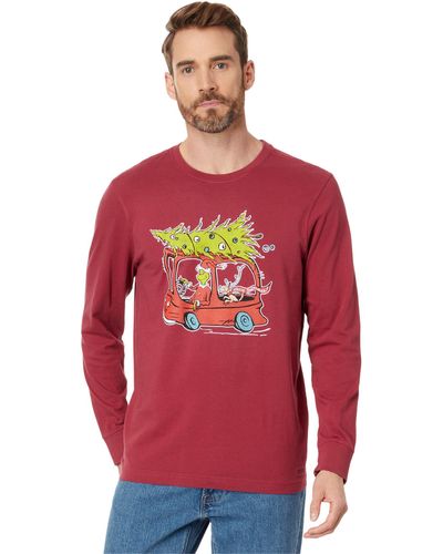 Life Is Good. Whoville Or Bust Long Sleeve Crusher Tee - Red