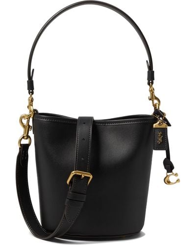 COACH Glovetanned Leather Dakota Bucket Bag 16 - Black