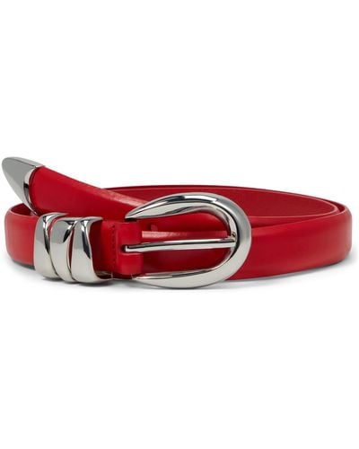 Madewell Triple Metal Keeper Belt - Red