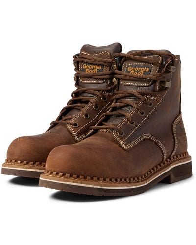 Georgia Boot 6 Work Leather Comp Toe - Brown