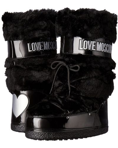 Love Moschino Faux-Fur Moon Boots - Black