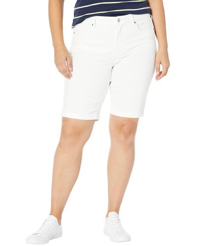 NYDJ Plus Size Briella Shorts Roll Cuff 11 In Optic White