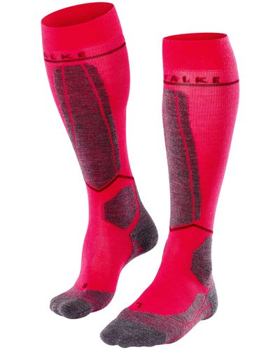 FALKE Sk4 Energizing Light Advanced Knee High Skiing Socks 1-pair - Red