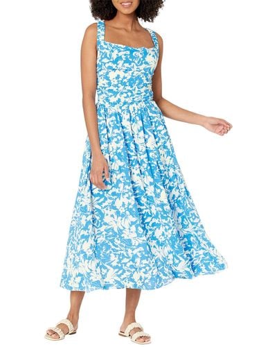 English Factory Floral Cross-back Maxi Dress - Blue