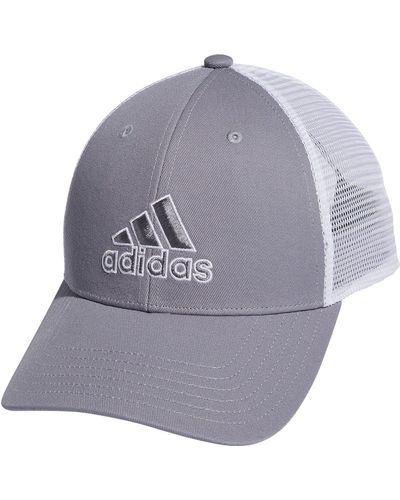 adidas Mesh Back Structured Low Crown Snapback Adjustable Fit Cap - Gray