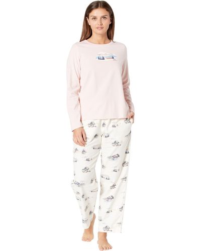 L.L. Bean Petite Camp Pajama Set - Pink