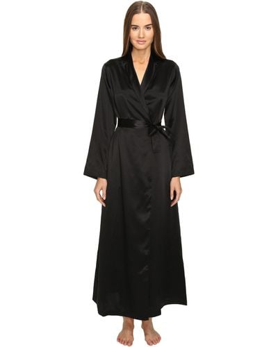 La Perla Long Silk Night Robe - Black