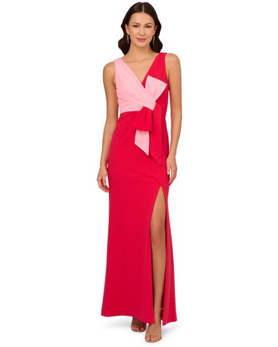Adrianna Papell Two-tone Evening Gown - Red