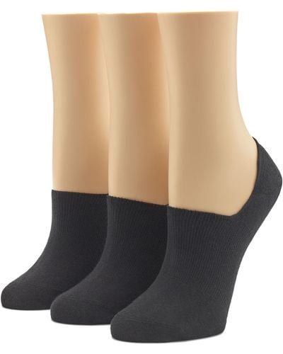 Hue Cotton Liner Socks With Arch Clinch 3-pack - Black
