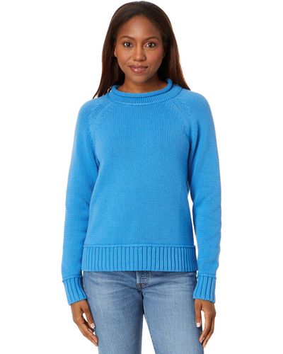 L.L. Bean Signature Original Cotton Rollneck Sweater - Blue
