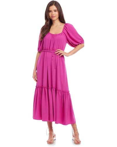 Karen Kane Puff Sleeve Dress - Pink