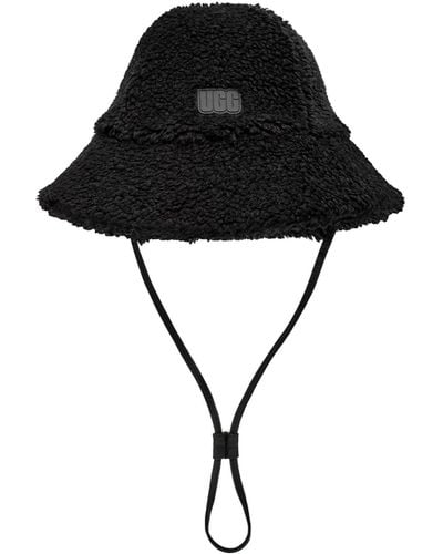 UGG Fluff Recycled Microfur Lined Bucket Hat - Black