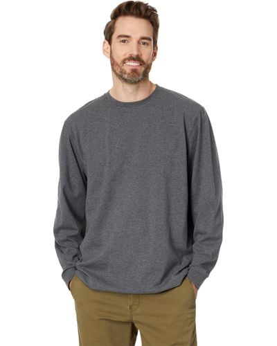 L.L. Bean Carefree Unshrinkable T-shirt Without Pocket Long Sleeve - Gray