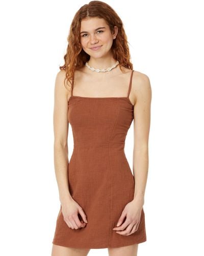 Billabong Stay Awhile Mini Slip Dress - Brown