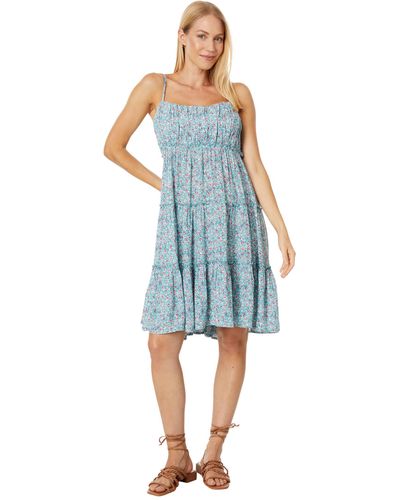 Lucky Brand Tiered Floral Mini Dress - Blue