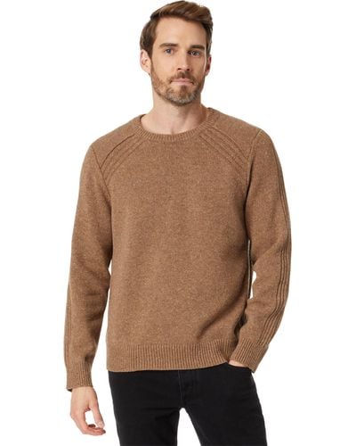L.L. Bean Rangeley Merino Crew Neck Color block Sweater in Black