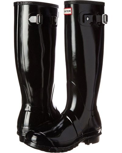 HUNTER Original Tall Gloss Rain Boots - Black