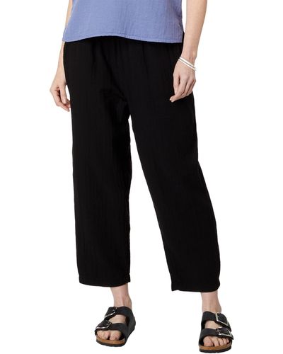 Mod-o-doc Double Layer Gauze Easy-fit Cropped Pants - Black
