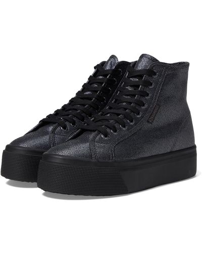 Superga 2708 Hi Top Lame - Black