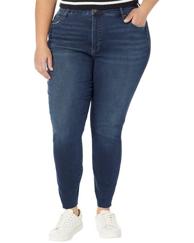 Kut From The Kloth Plus Size Donna High Rise-fab Ab-ankle Skinny-raw Hem In Whimsical - Blue