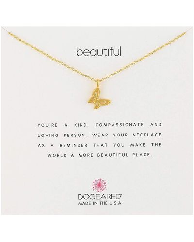 Dogeared Beautiful Necklace, Enchanted Butterfly Necklace - Metallic