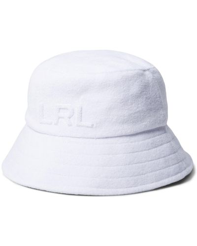 Lauren by Ralph Lauren Terry Cloth Logo Bucket - White