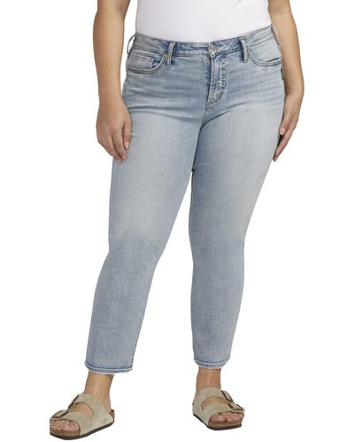 Silver Jeans Co. Plus Size Most Wanted Mid-rise Ankle Jeans W63424ecf139 - Blue