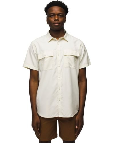 Prana Lost Sol Short Sleeve Shirt Slim Fit - White