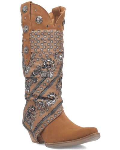 Dingo Rhaposdy Leather Boot - Brown