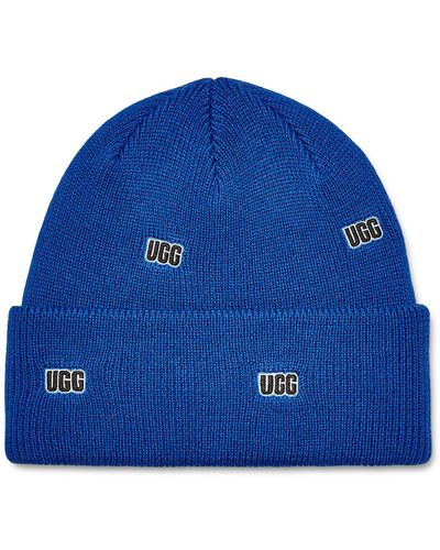 UGG Scattered Logo Beanie - Blue
