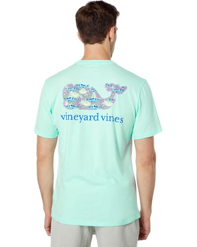 Vineyard Vines Short Sleeve Bvi Fish Coral Whale Fill Pocket Tee - Blue