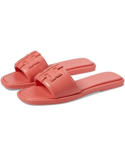 Tory Burch Double T Sport Slides - Red