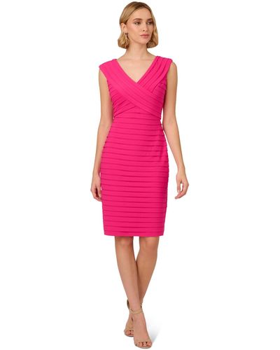 Adrianna Papell Banded Jersey Dress - Pink