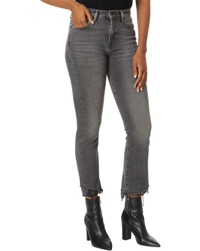 7 For All Mankind High-waisted Slim Kick In Courage - Gray