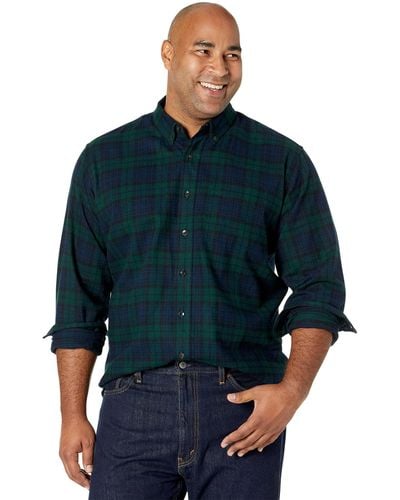 L.L. Bean Scotch Plaid Flannel Traditional Fit Shirt - Tall - Black