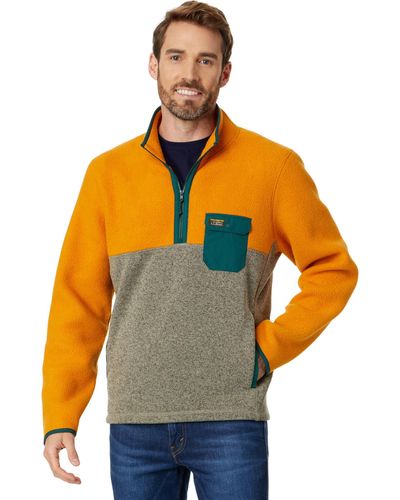 L.L. Bean Sweater Fleece Sherpa Hybrid Pullover - Orange