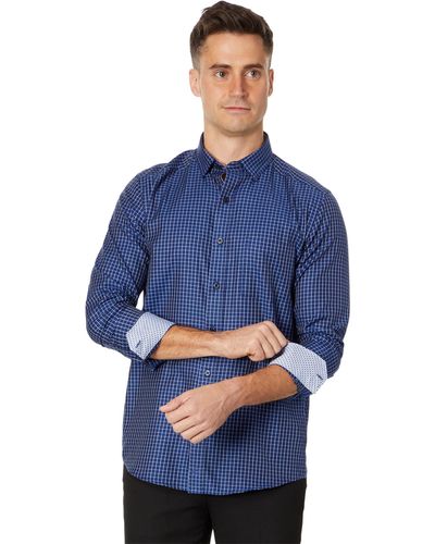 Johnston & Murphy Long Sleeve Dress Shirt - Blue