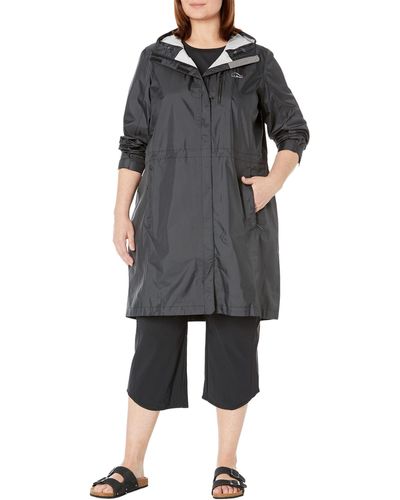 L.L. Bean Plus Size Trail Model Raincoat - Black