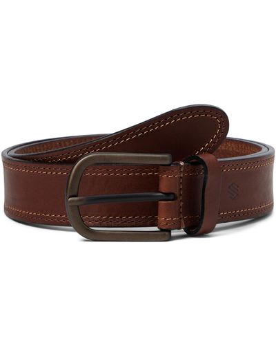 Johnston & Murphy Two-tone Stitched Belt - Brown