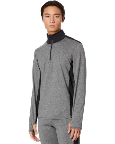 Hot Chillys Micro Elite Chamois Color-block Zip-t - Gray