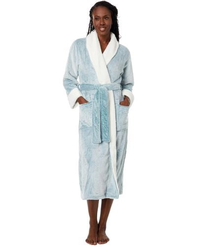 N By Natori Frosted Cashmere Fleece Robe - Blue