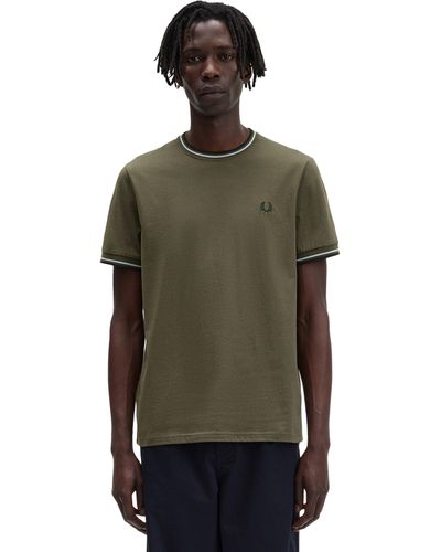Fred Perry Twin Tipped Ringer T-shirt - Green